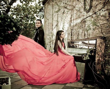 Romantic Pre Wedding Shoot with Piano and Flowing Gown