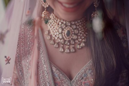 Photo of heavy polki bridal necklace shot