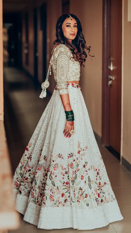 White Bridal lehenga