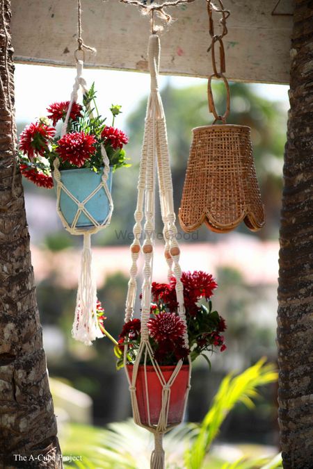 Hanging planters in decor.
