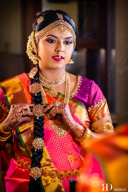 South Indian bridal look.
