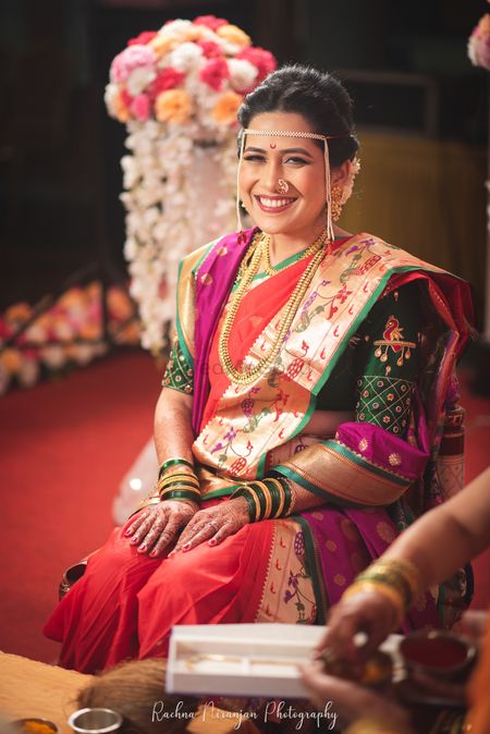 A Marathi bride on her wedding day.