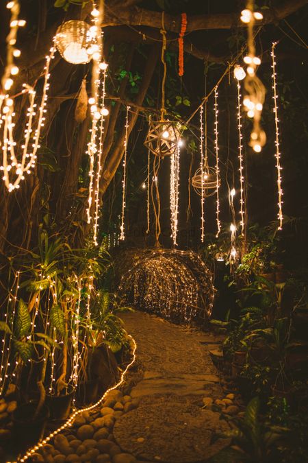 Photo of Fairylights in entrance decor.