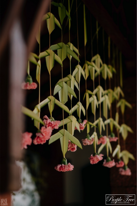 Hanging leaves in decor .