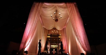 entrance decor with soft white drapes