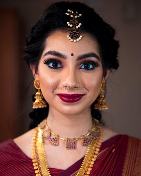 South Indian bridal makeup.