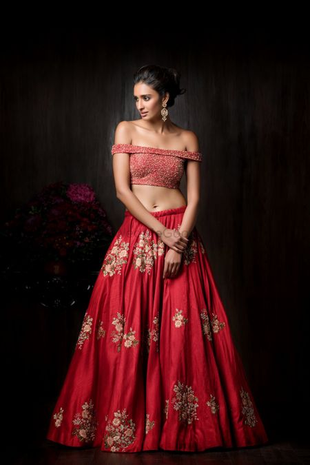 Buy Blue Organza And Net Embellished Bead One Shoulder Lehenga Set For  Women by Mirroir Online at Aza Fashions.