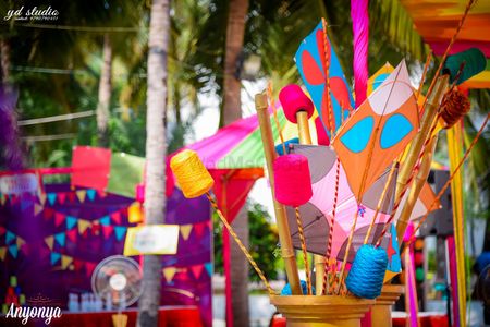 Kite Flying Activity Stall for Guests at Mehendi