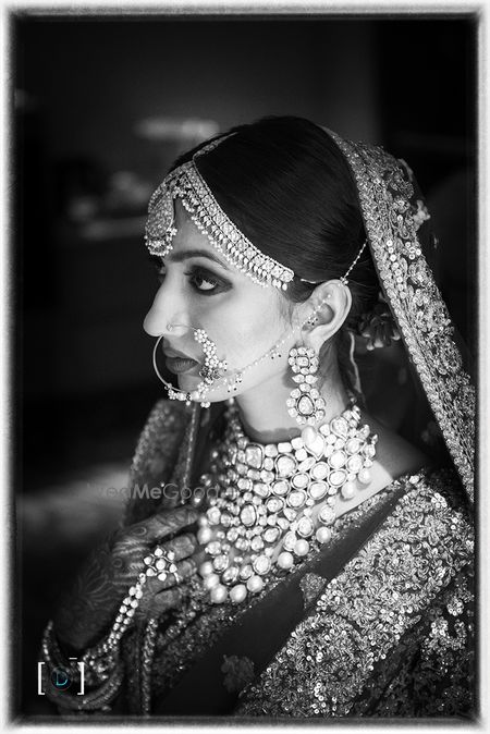 Black and White Portrait with Statement Jewellery