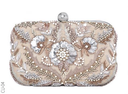 gold and silver glamorous bridal clutch for cocktail
