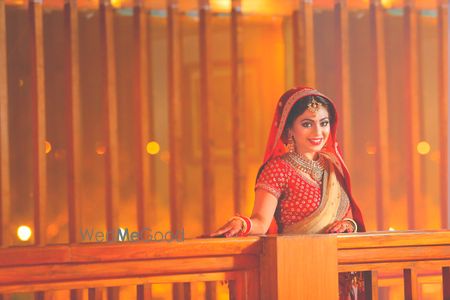 Bride portrait in red lehenga