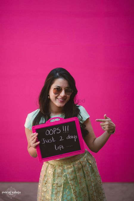 Photo of Pre wedding bridal shoot with chalkboard