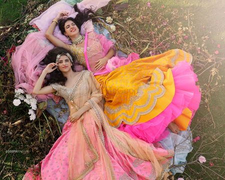 Photo of Brightly colored lehengas by Anushree Reddy