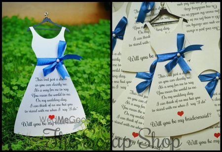 Bachelorette invites shaped like dresses