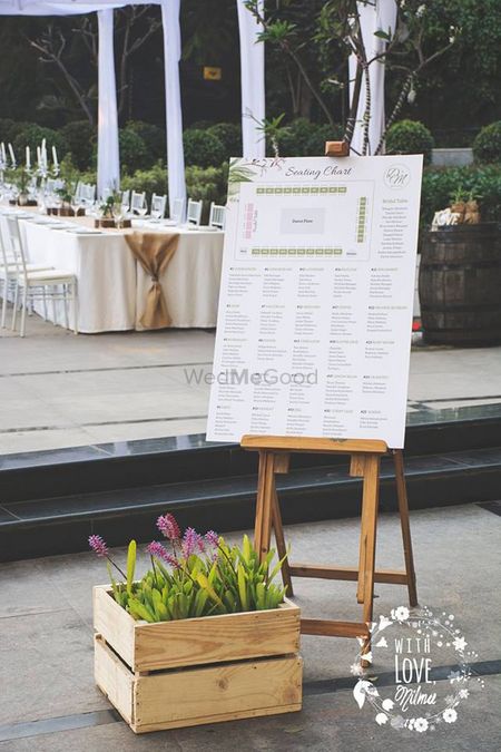 Photo of wedding seating chart