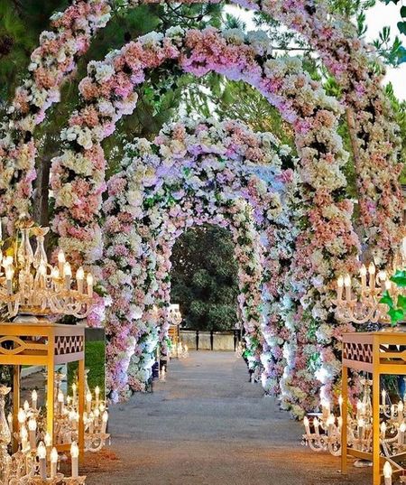 Floral archway decor.