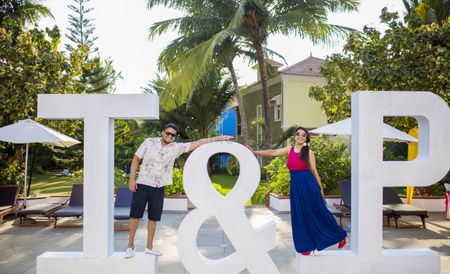 Giant white wooden monogram blocks