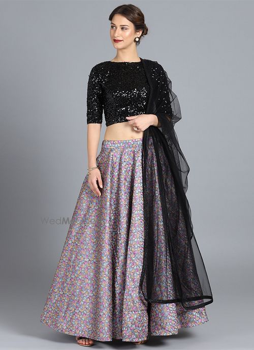 black sequence blouse