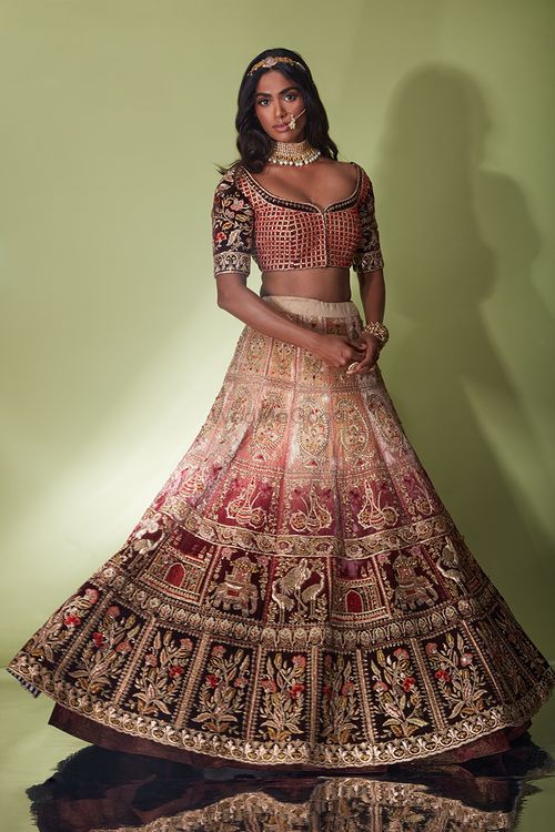 Maroon Color Silk Designer Wedding Lehenga Choli - 398159760