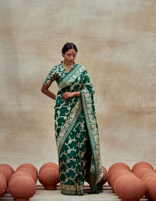 Buy Mint Organza Silk Saree With Hand Work Blouse by PUNIT BALANA at Ogaan  Online Shopping Site