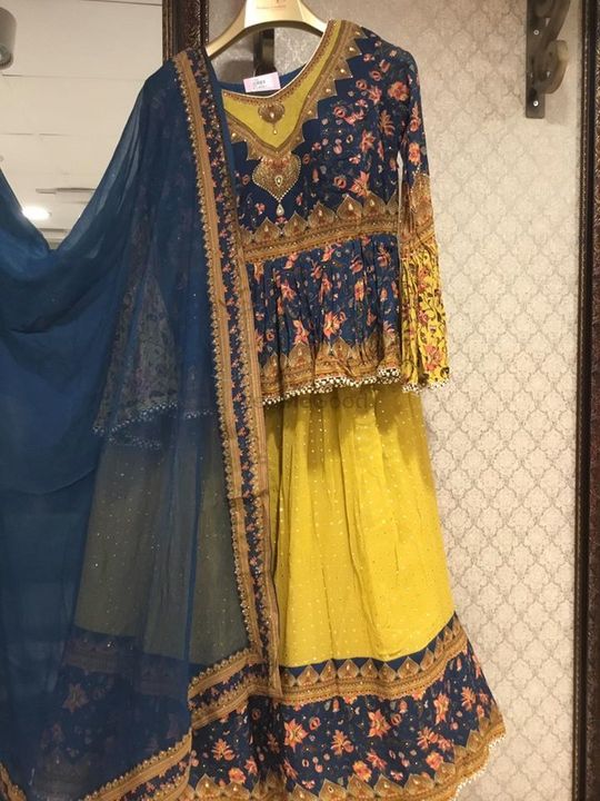 Party Wear Viscose Stone Work Bridal Lehenga (Pink and Yellow) in Jagraon  at best price by Bombay Lehnga House - Justdial