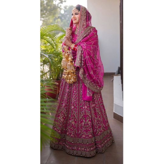 Elegant Pink Designer Embroidered Bridal wear Lehenga Choli
