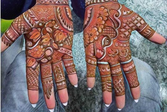 Indian Bride & Groom Mehndi Designs | Mehndi designs, Bridal henna, Unique  mehndi designs