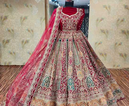 Buy Shakumbhari Red & Golden Ready To Wear Brocade Lehenga & Blouse With  Dupatta - Lehenga Choli for Women 7665462 | Myntra