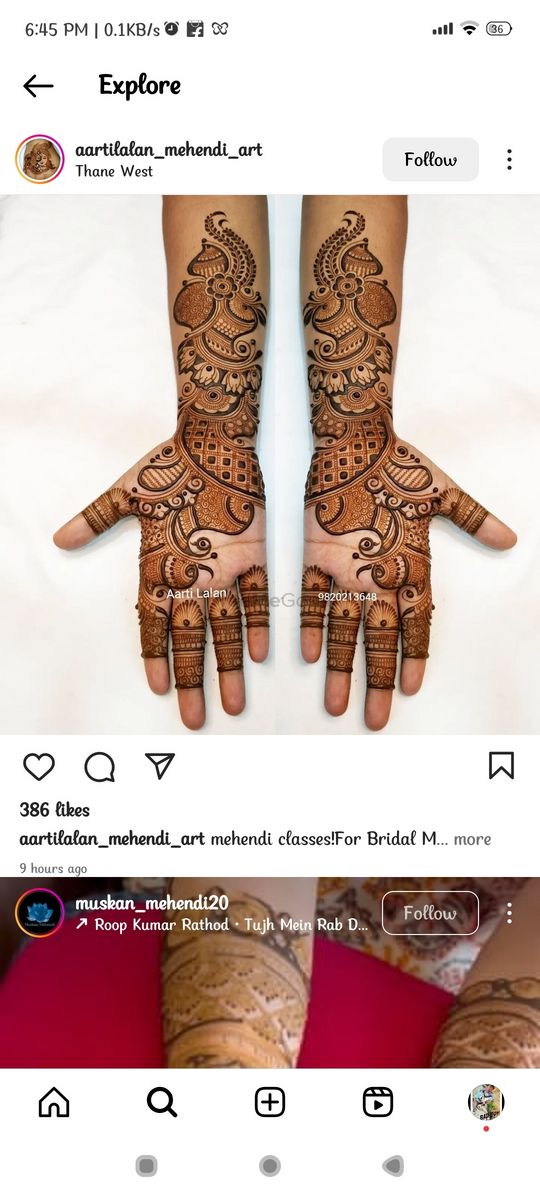 Kinjal Mehndi Art - Fancy Bridesmaid!! For mehndi order bookings and classes  contact 09833887817... #fancy #peacock #bridesmaid #indianweddings  #weddingtheme #weddinghenna #hennadesigns #mehndihenna #mehndidesigns  #bridalhenna #thane #mumbai #cutwork ...