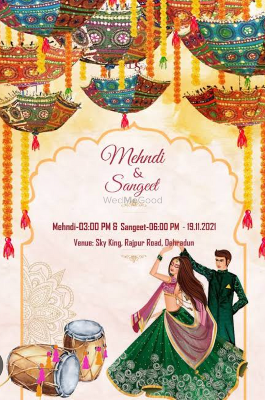 Traditional Asian, Indian and Pakistani Mehndi invitations