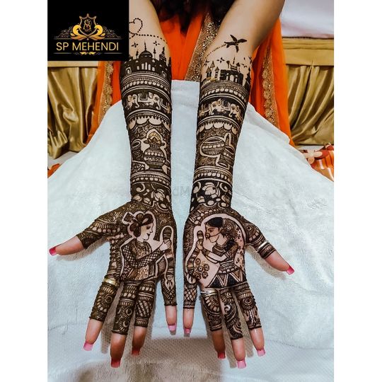 SP.Graceful Mehndi Stencils for Girls, Women, Kids, Unisex Design | |Set of  2 pieces)