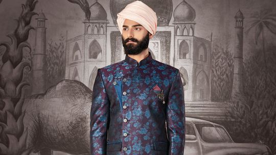Blue Mens Wedding 5 Piece Suit at Rs 5500/piece in Bhopal