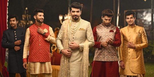 The Manyavar Mughal embroidered Sherwani for Men :- This sherwani is  inspired from the mugh… | Groom dress men, Sherwani for men wedding, Wedding  dresses men indian