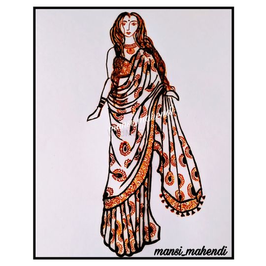 Bengali Girl in saree Drawing || Aurat ka Drawing || Sarae Drwaing - YouTube