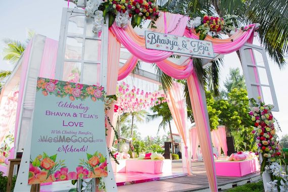 Photo Of Pink Theme Entrance Decor With Personal Elements