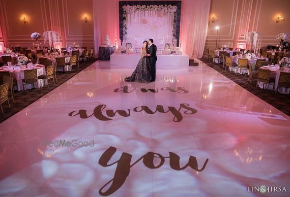 Photo Of Unique Printed Dance Floor For Reception