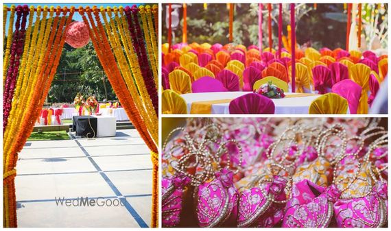 Photo Of Orange And Pink Wedding Decor