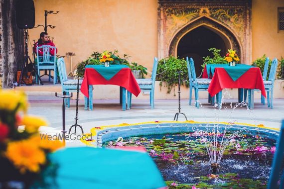 Photo Of Turquoise And Red Wedding Decor