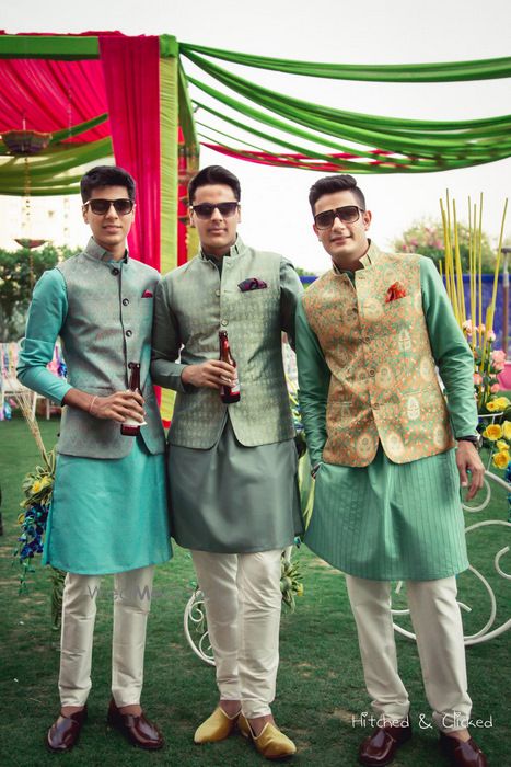 Photo of Mint green kurtas with printed 