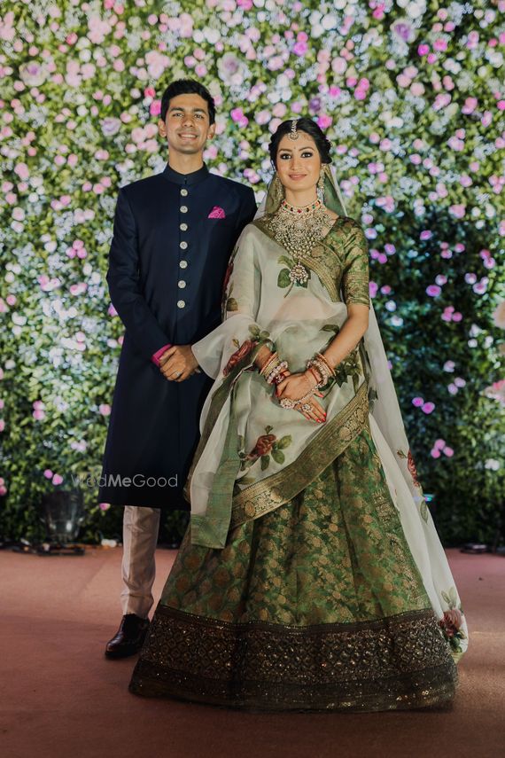 pista green bridal lehenga