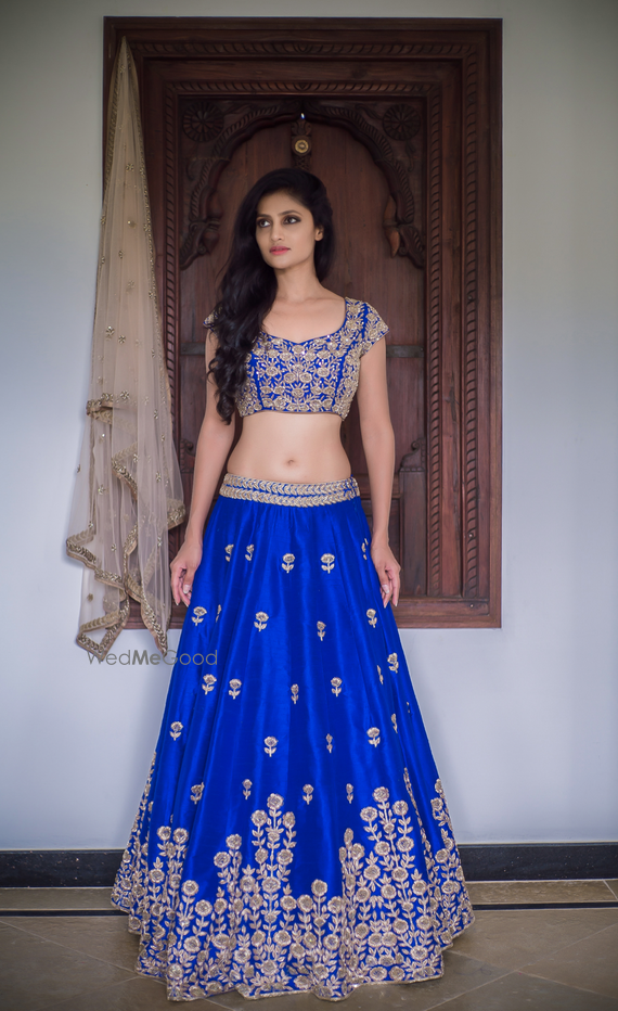 royal blue lehenga for wedding