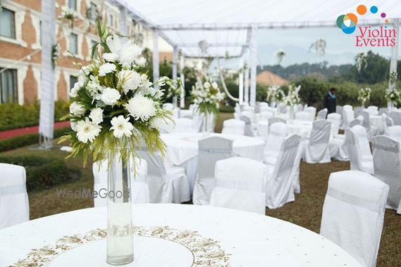 Photo Of White Theme Table Setting Decor