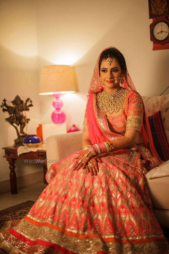 bridal lehenga gota patti