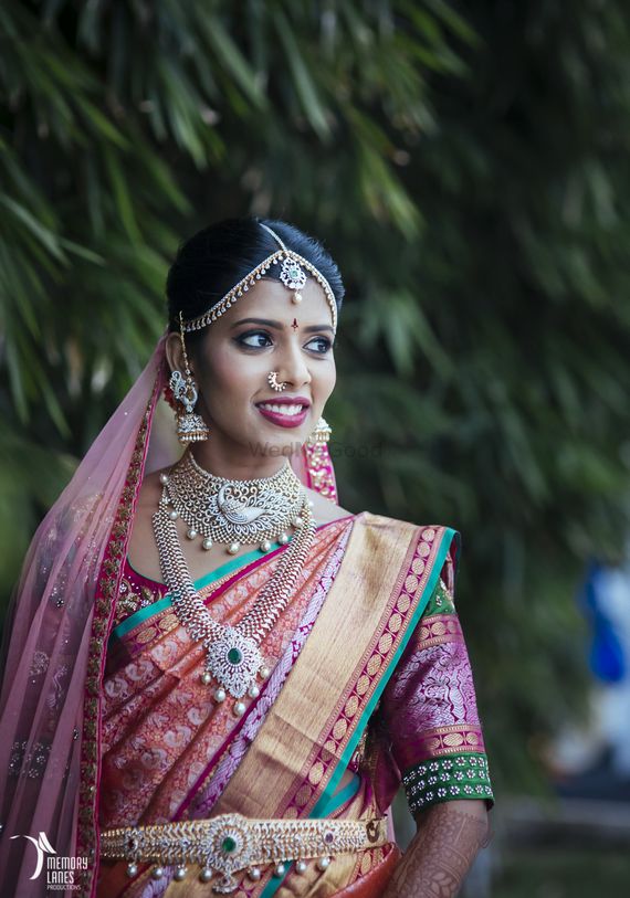 Photo Of South Indian Bridal Jewellery With Diamonds And Emeralds