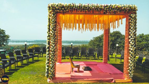 Photo Of Fully Floral Simple Outdoor Mandap