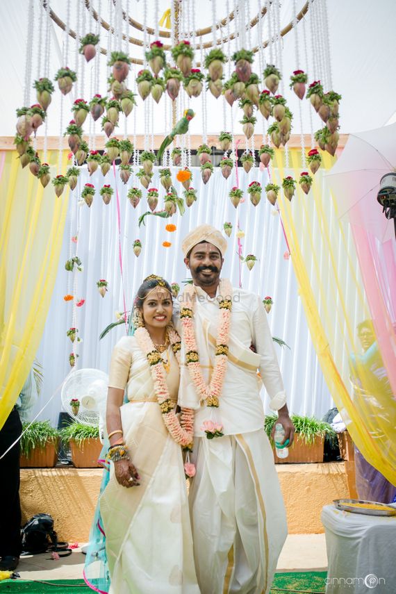 Photo Of South Indian Wedding Decor Floral Chandelier