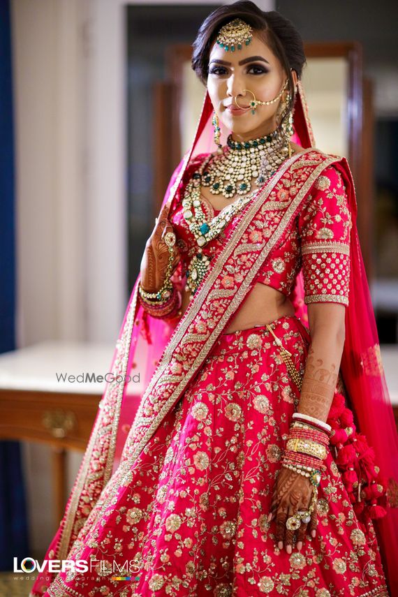 Photo Of Sabyasachi Bride Double Dupatta Draping Style