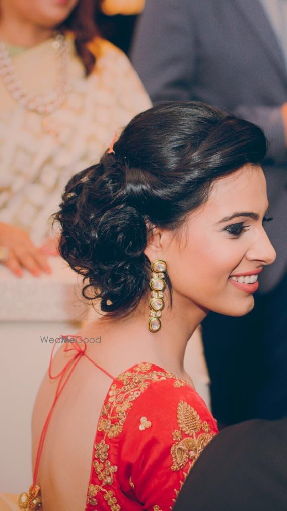 Photo Of Side Twisted Hair Bun For Mehendi