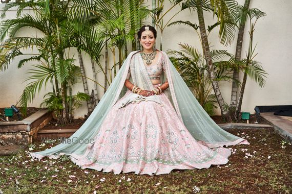 Photo Of Pink And Light Green Anita Dongre Lehenga