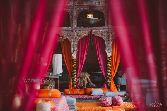 Photo Of Pink And Orange Themed Palace Wedding Decor